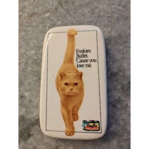 Friskies Buffet Magnet Orange Cat Advertising Ceramic Refrigerator 1986
